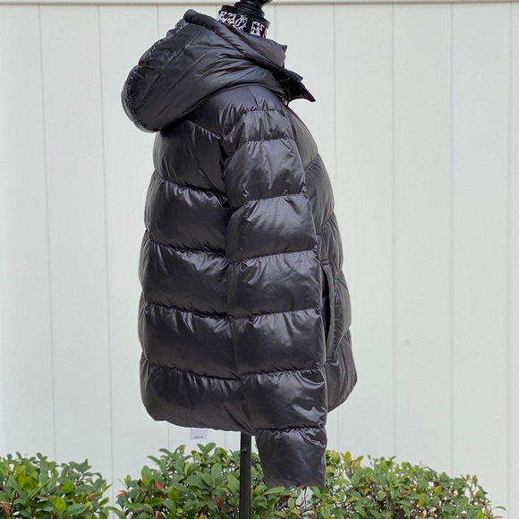 Michael Kors Hooded Down Puffer Jacket Gum Metal W - Picture 3 of 8
